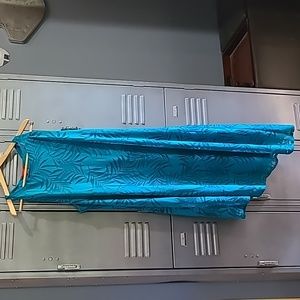 Jennifer Lopez Turquoise Tropical Knit Asymmetrical Dress Size XXL